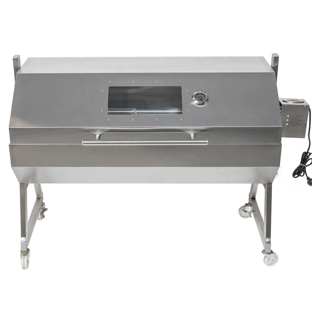 Outdoor Cooking Stainless Steel Hooded Spartan Large Charcoal Lamb Rotisseries