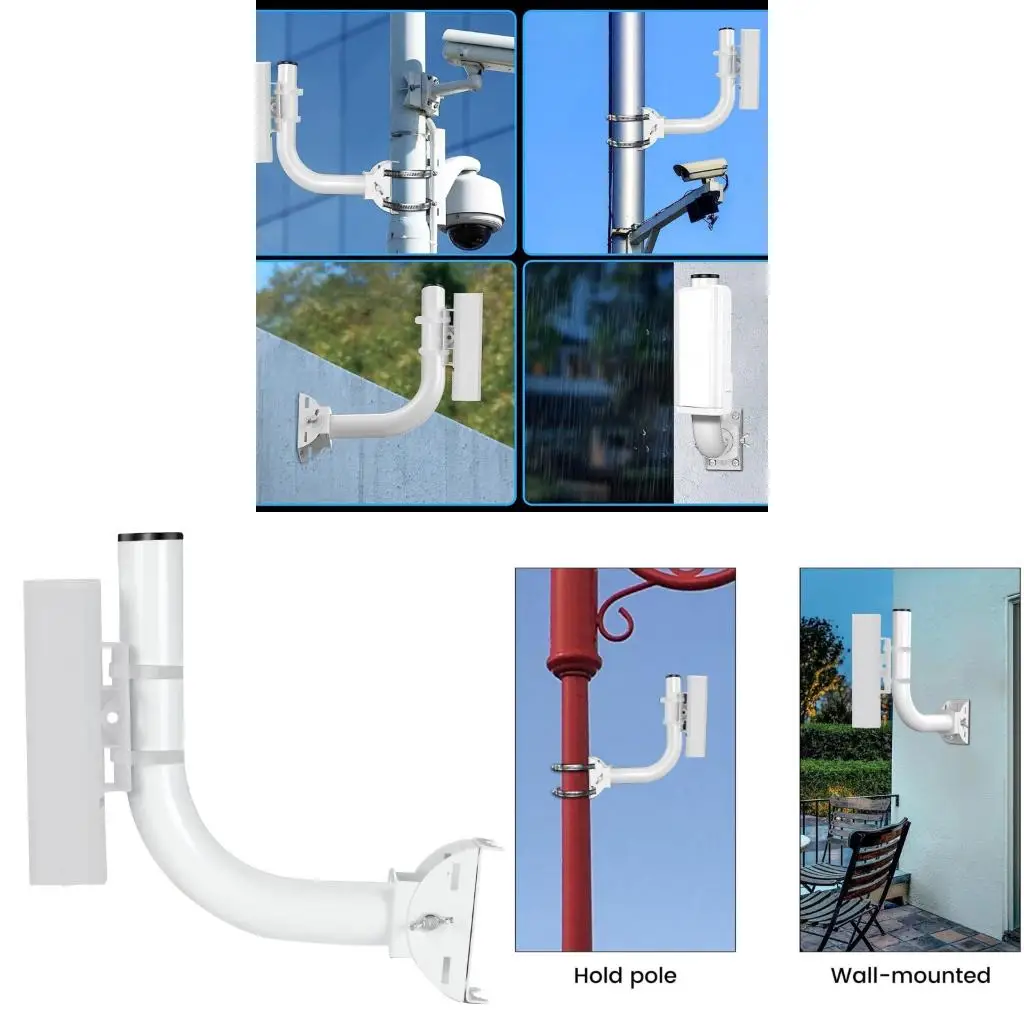 suporte-parede-metal-j-polos-para-ponte-sem-fio-ao-ar-livre-braco-suporte-branco-com-parafusos-placa-entalhada-tampa