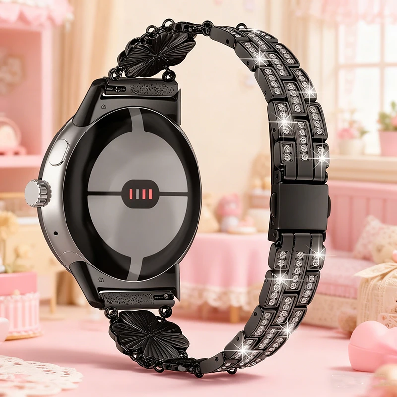 حزام من الفولاذ المقاوم للصدأ لساعة Google Pixel Watch 4 Band Clover Flower Diamond Metal Bracelet إكسسوارات لساعة Pixel 1 2 3 #5