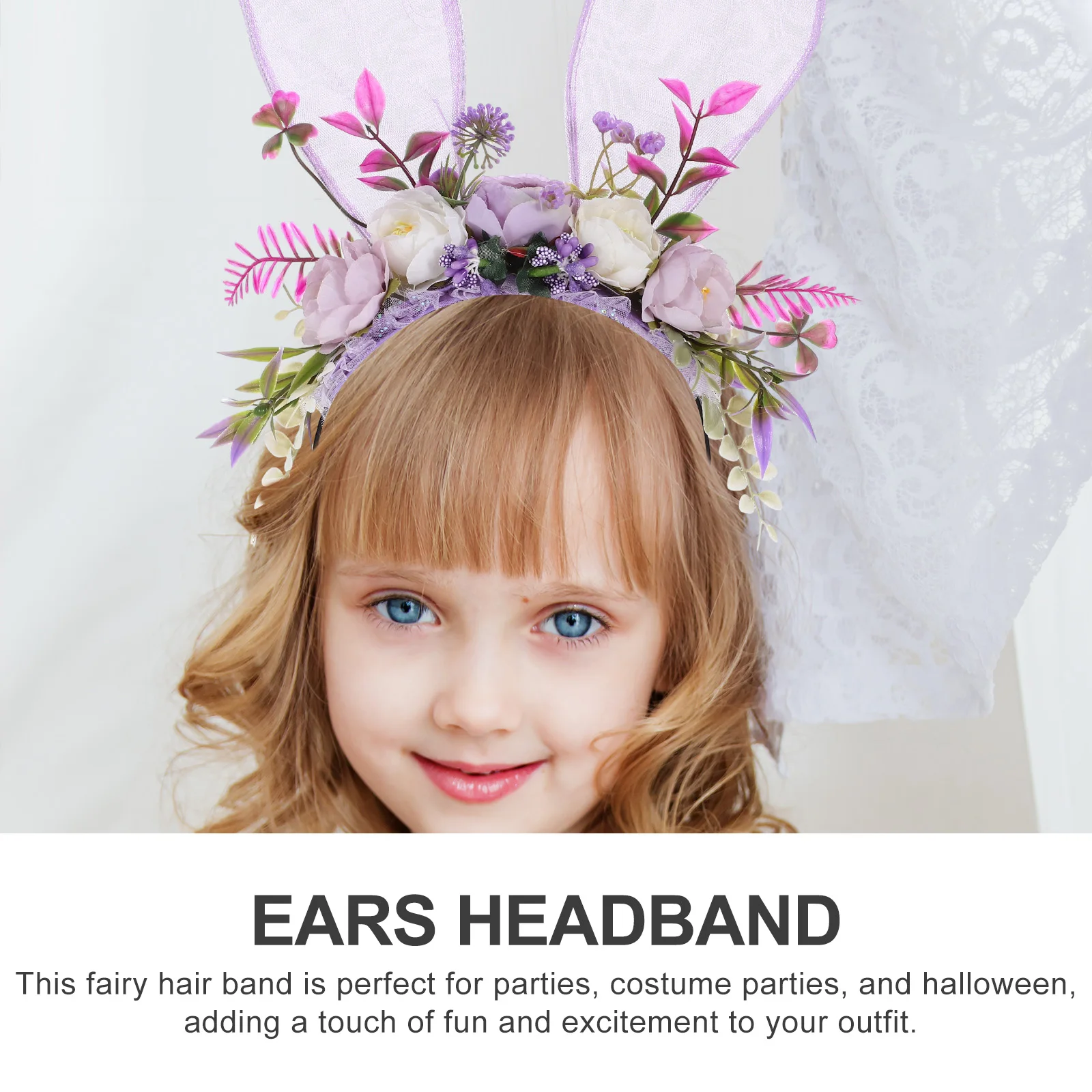 

Повязка на голову с заячьими ушками, легкая мягкая тканевая повязка на голову с сказочным узором, регулируемая повязка на голову с заячьими ушками для женщин, повязки на голову с ушками для женщин