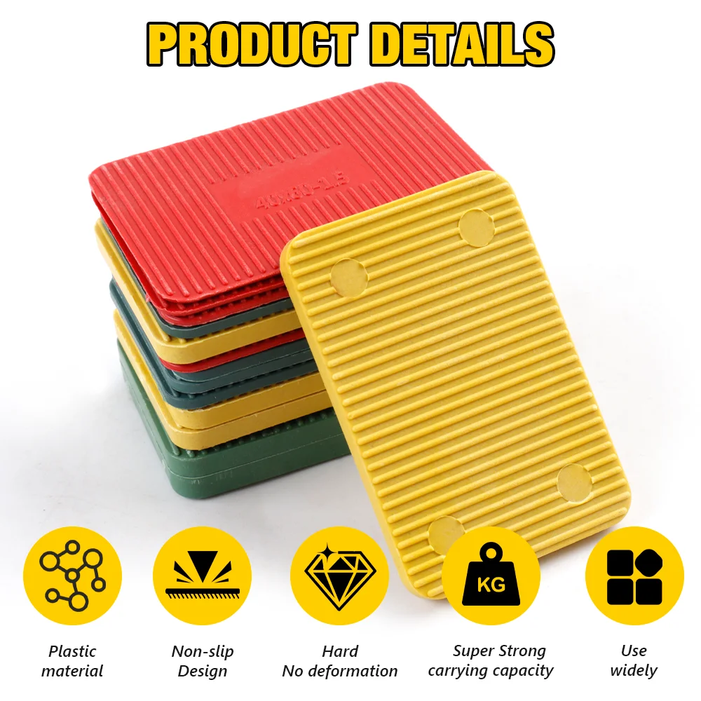 40/80 Pcs Leveling Plastic Shims & Wedges, Plastic Underlay Plates, Spacers, Wedge Set for Laying Tiles, Doors, Windows, 60*40MM