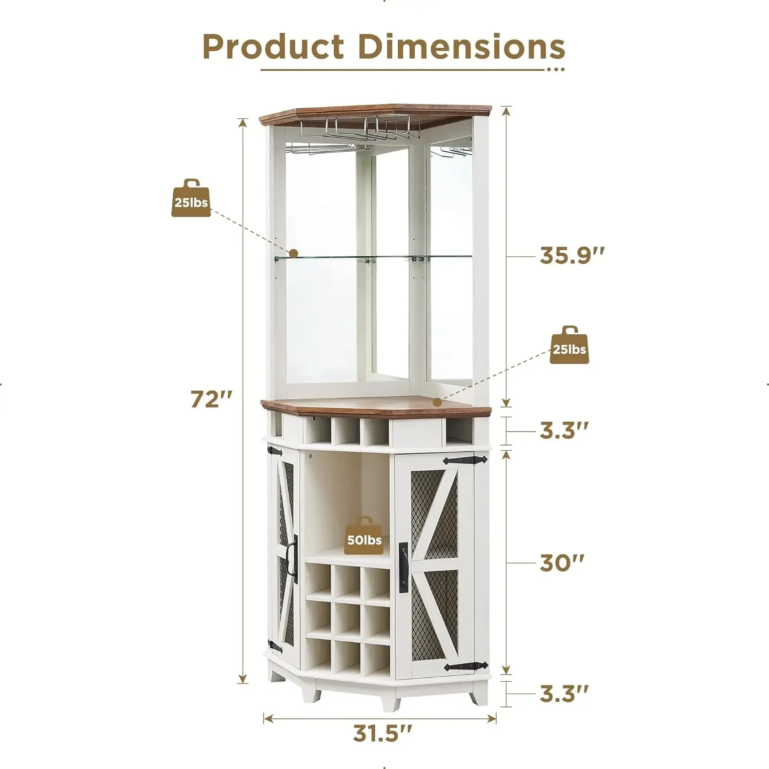 OKD Corner Bar Storage Cabinet, 72