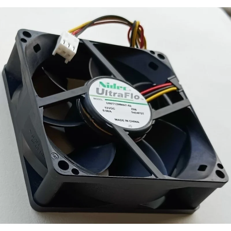 d 1PCS 12V 0.08A 3-Pin 8CM Quiet Cooling Fan | For Nidec U80T12MMA7-52 80×80×25mm