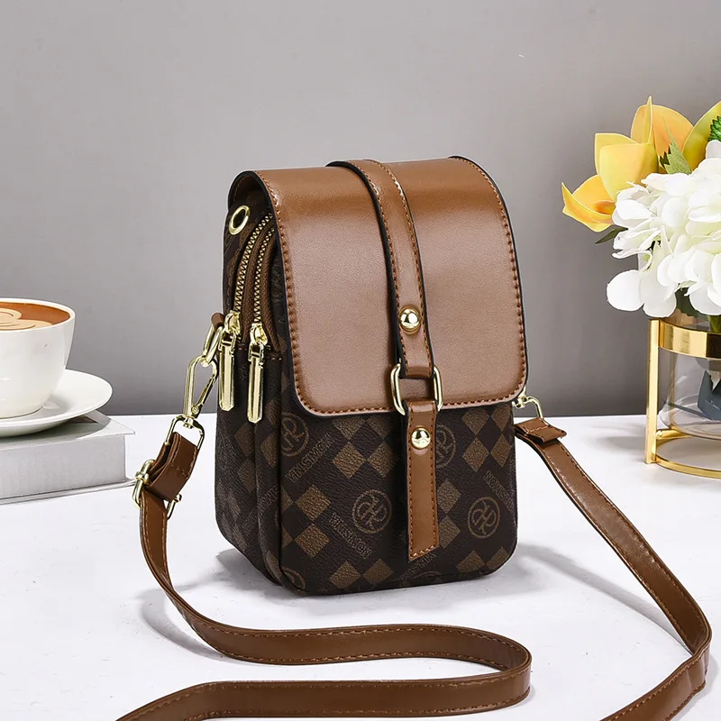 Fashion and Casual PU Soft Leather Women's Shoulder Crossbody Bag, Mini Mobile Phone Change Storage Bag