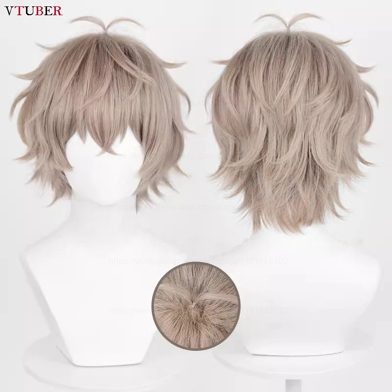 Hoge Kwaliteit Choji Tomiyama Cosplay Pruik Windbreker Cosplay Kort Licht Linnen Hittebestendig Synthetisch Haar Anime Pruiken + Wigcap