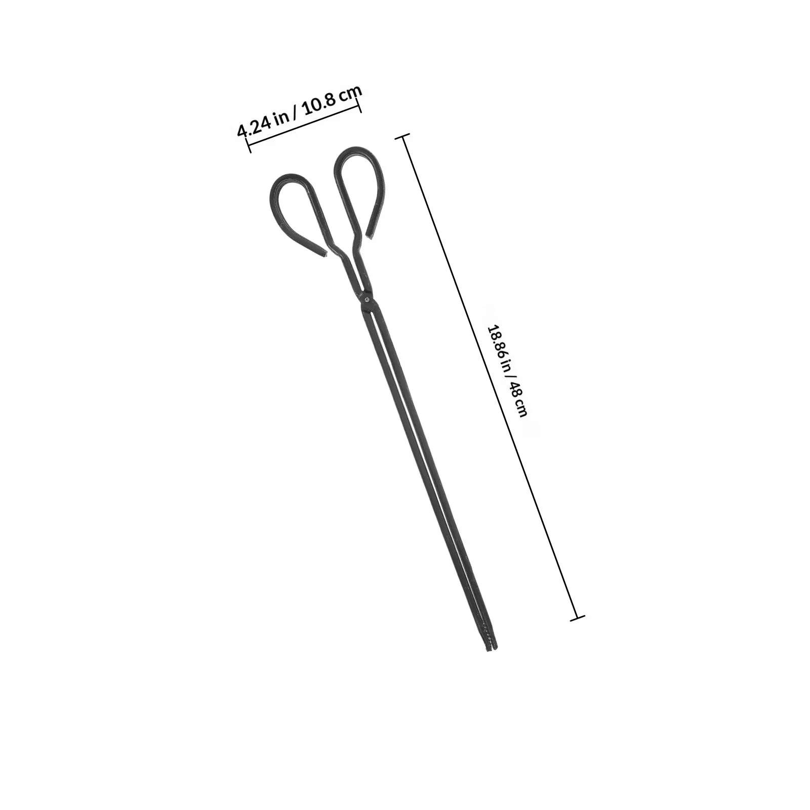 Fire Pit Shovel and Tongs Set for Outdoor Fireplace BBQ Camping – Black Metal with Heat-Resistant Grip