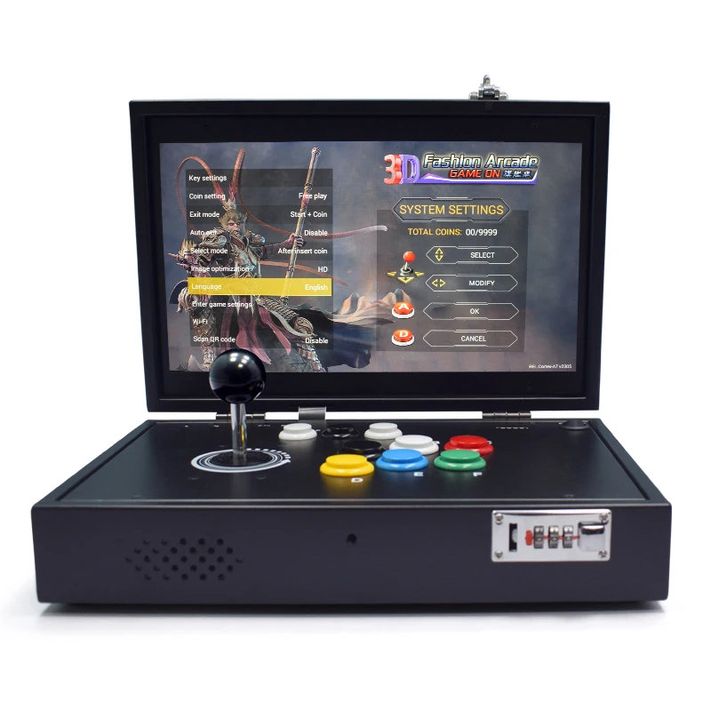 2024 Pandora H3 23000 Games Arcade Console with 14 Inch LCD Screen, Retro Video Game Machine, 8 Button Design PCB Board