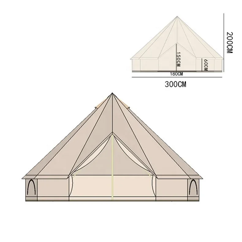 Large Luxury Glamping Camping Indian Tent 100% Cotton Canvas Bell Tent