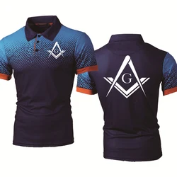 Summer Men's Polo Shirt Mason Freemasonry Print High Quality Short Sleeves Man Harajuku Classic Tops Racing Motorcycle Racer