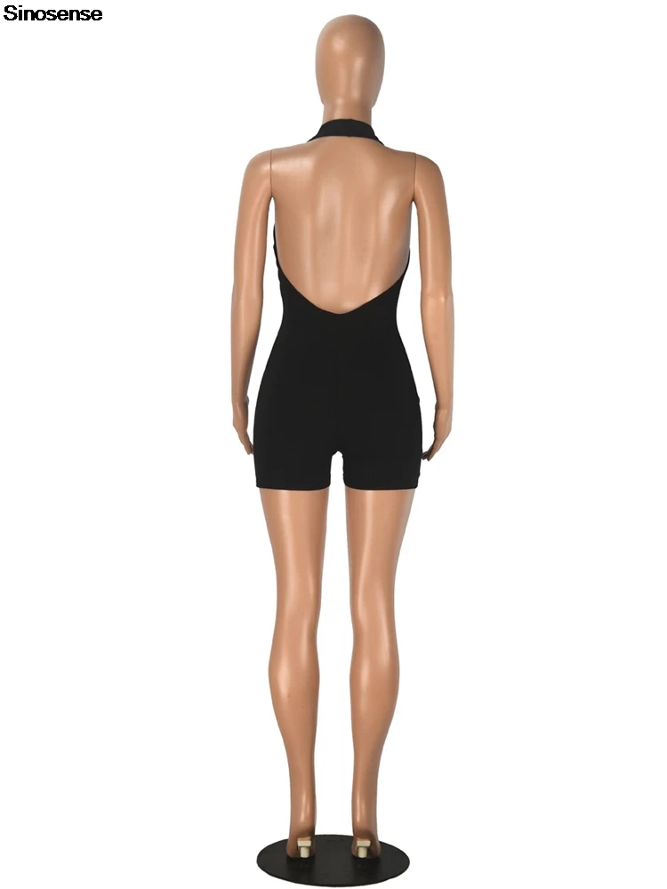 Women's Backless One Piece Jumpsuits Short Sexy Bodysuit Workout Gym Exercise Yoga Sports Rompers Beach Vocation Summer Outfits