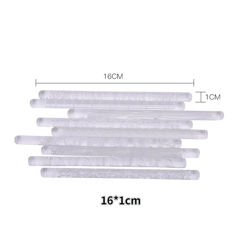 Clay Printing Mud Rolling Tool Transparent Acrylic Wavy Pattern Rolling Pin DIY Embossed Texture Making Polymer Ceramic Tool