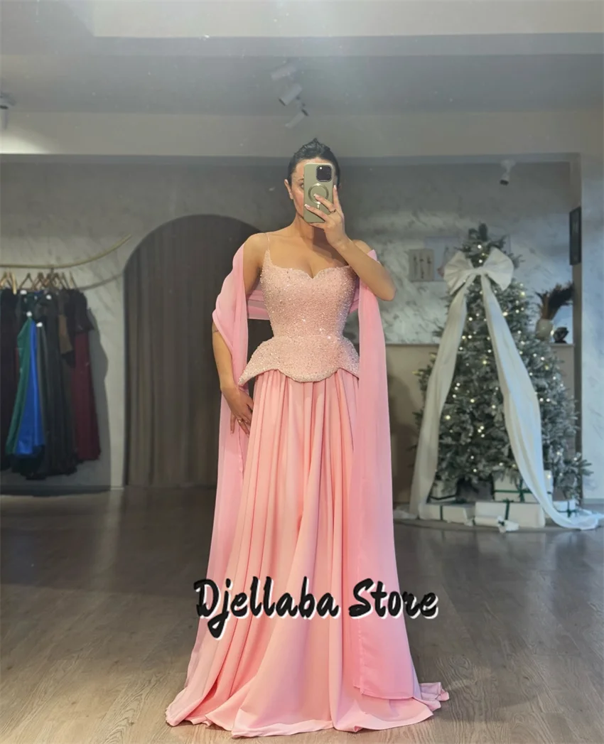 Elegant Pink Women Mermaid Evening Dresses Sleeveless Prom Party Gowns Beading Diamonds Party Vestido De Noche Customized