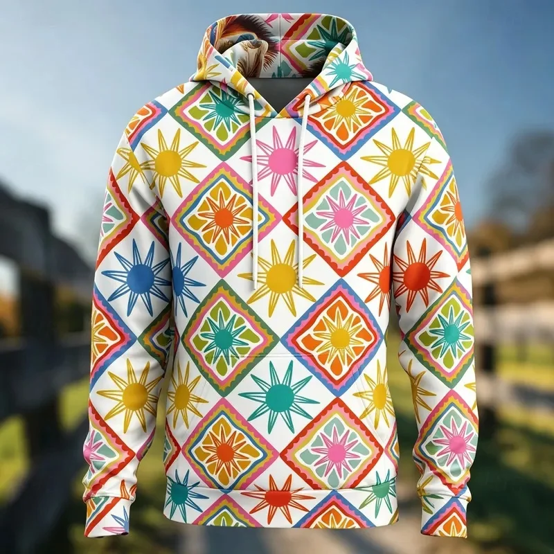 Classic Print Men 3D Hoodie Fashion Casual Pullover Top For Male Travel Commute Gathering Leisure Multi Occasion Wear