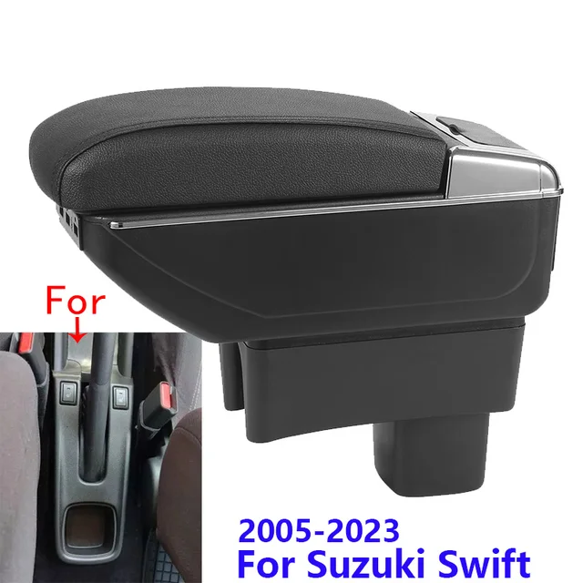 Dla Suzuki Swift podłokietnik ze schowkiem dla Suzuki Swift 2005-2023 podłokietnik samochdoowy akcesoria samochodowe szczegóły wnętrza schowek części do modernizacji