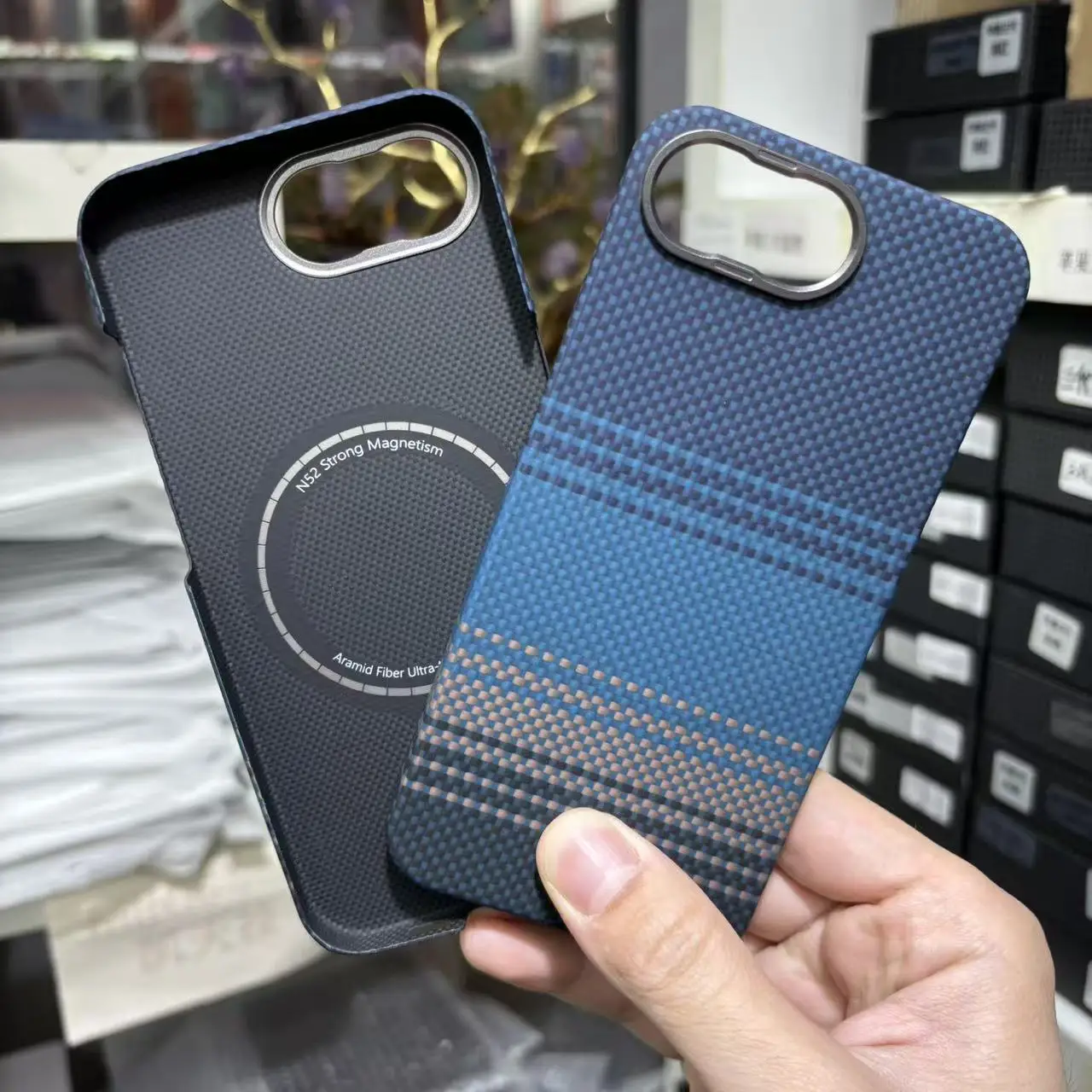 Etui z włókna węglowego aramidowego z MagSafe do iPhone 16E 17E, magnetyczna tylna obudowa, luksusowe etui karbonowe do iPhone 16e 17e — zdjęcie produktu 5