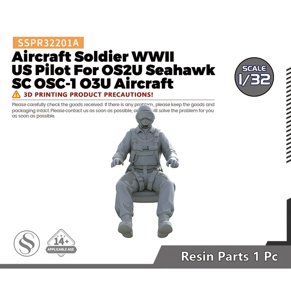 SSMODEL SSPR201A 1/72 1/48 1/32 1/144 Soldat d'avion WWII Pilote américain avec OS2U Seahawk SC OSC-1 O3U Avion