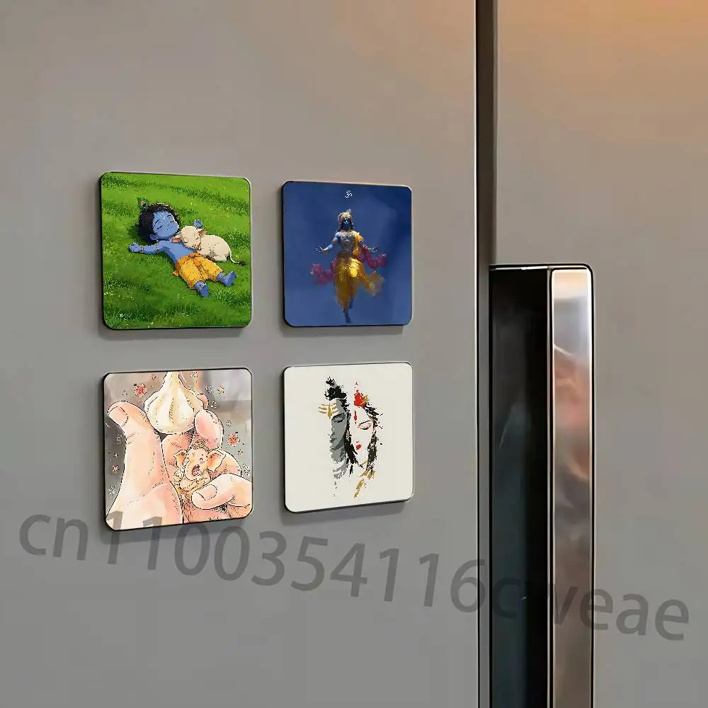 Ganesh Elephant God Fridge Magnets Refrigerator Card Kitchen Metal Icebox Cabinet Magnetic Cards