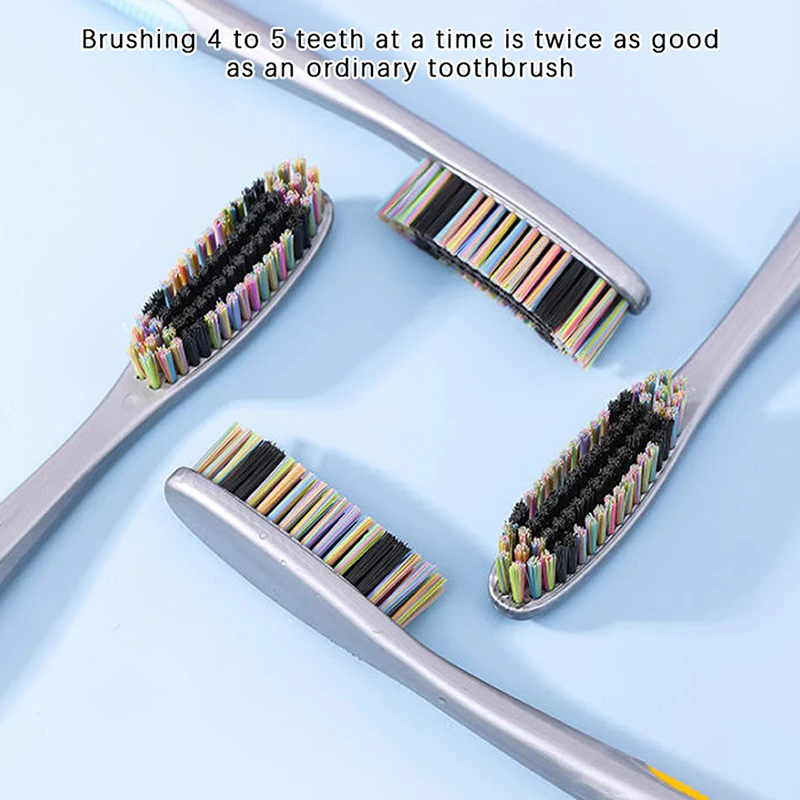1/5 قطعة الكبار المضادة للانزلاق تصميم واسع عميق كبير رئيس الخشن فرشاة الأسنان تنظيف الفم إزالة بقع الأسنان وبقع الدخان