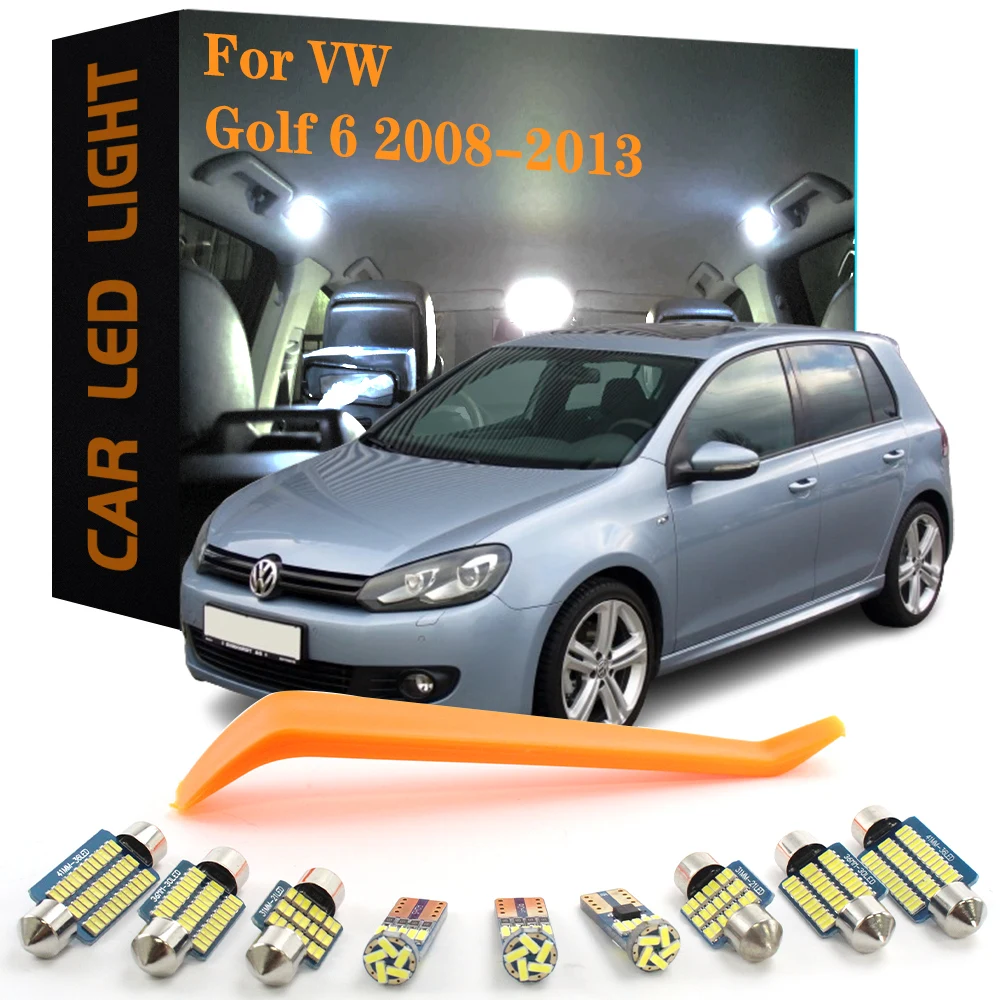 

12pcs Canbus No Error Car Accessories LED Interior Light For Volkswagen VW Golf 6 R GTI Hatchback 2008 2009 2010 2011 2012 2013