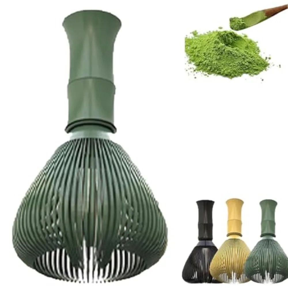 New ABS Matcha Whisk Food Grade Reusable Green Tea Powder Whisk With Whisk Holder Tea Brush