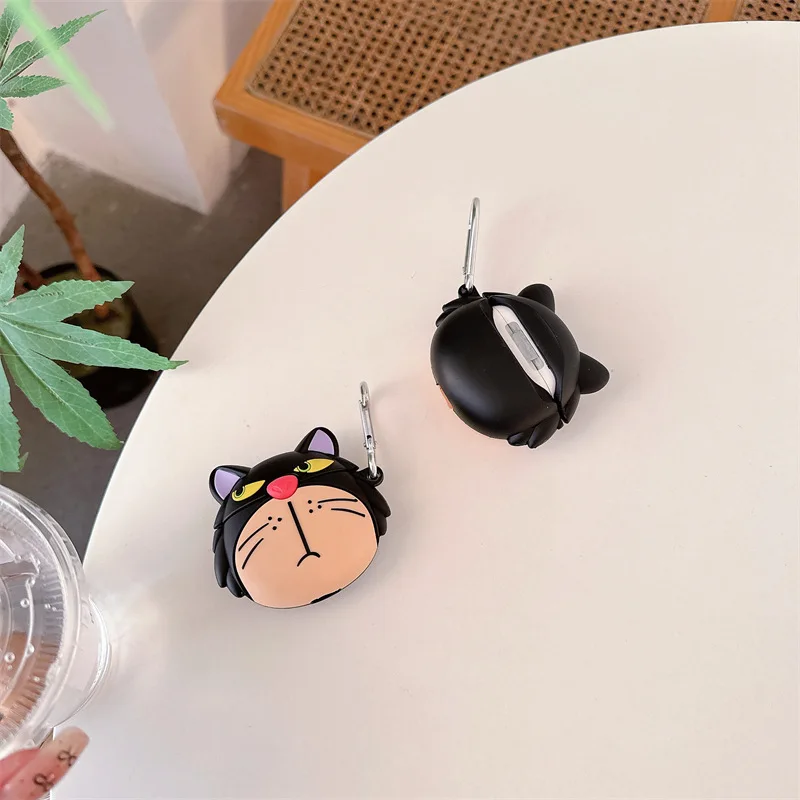 3D Cartoon Cool Cat Case for AirPods Pro2 Airpod Pro 1 2 3 Bluetooth Earbuds Charging Box Protective Earphone Case Cover