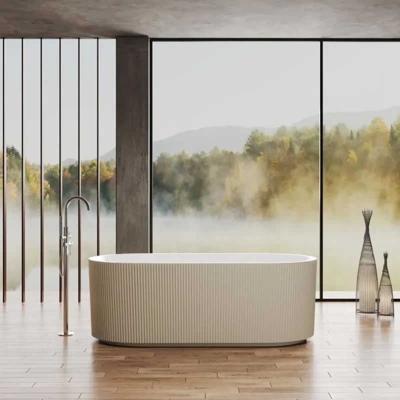 for Acrylic Bathtub Home Independent Hotel B&B Vertical Striped Wave Bathtub Cross Border Foreign Trade Export Factory