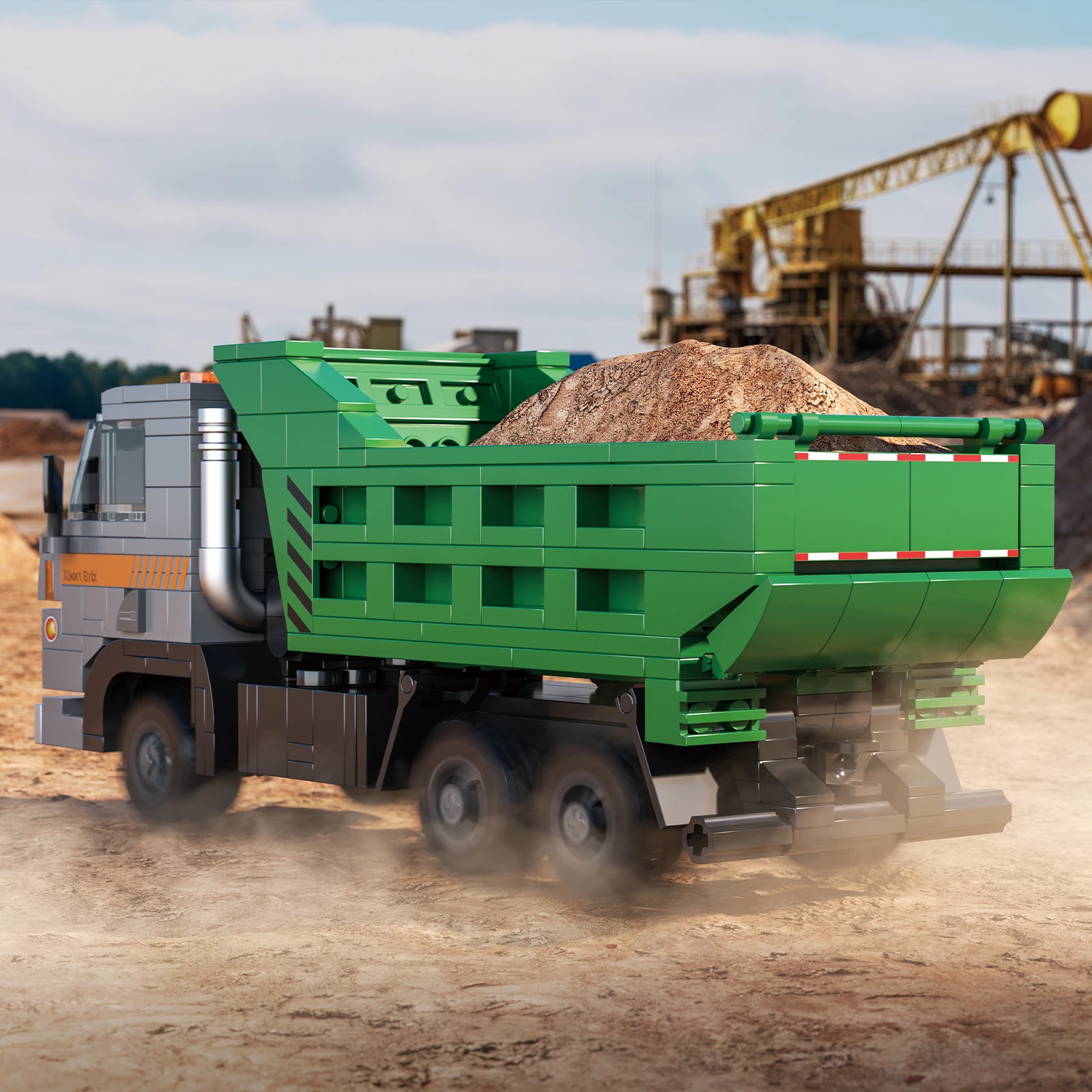 467PCS Cargo Truck Building Blocks Mud Sand Transport Truck Model Bricks Desktop Decoration Diy Toys For Kids Holiday Gifts