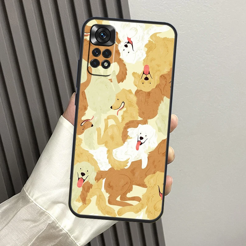 골든 리트리버 강아지 케이스 샤오미 레드미 노트 13 14 프로 12 11 10 9 11S 12S 레드미 14C 13C 15C 10C 12C 15 펀다