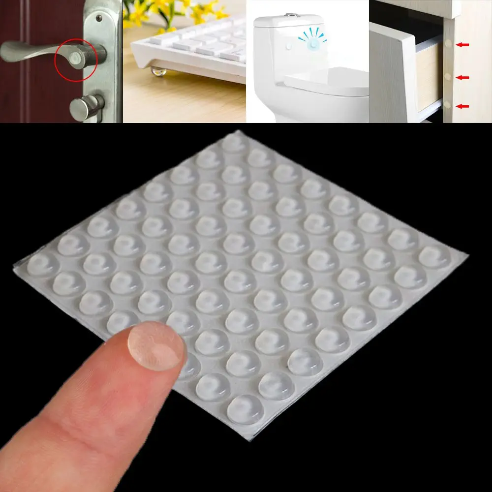 50/64/80/100PCS Silicone Transparent Buffer Pads Anti-slip Self-adhesive Collision Cushion Furniture Door Bumper Cushions