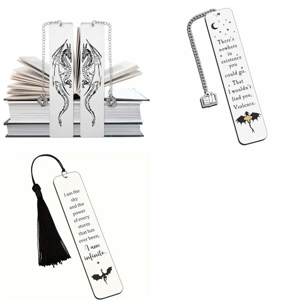 Gift Stainless Steel Black Dragon Book Mark Anime Stationery Book Accessory Reading Collect Personalized Book Tags Women