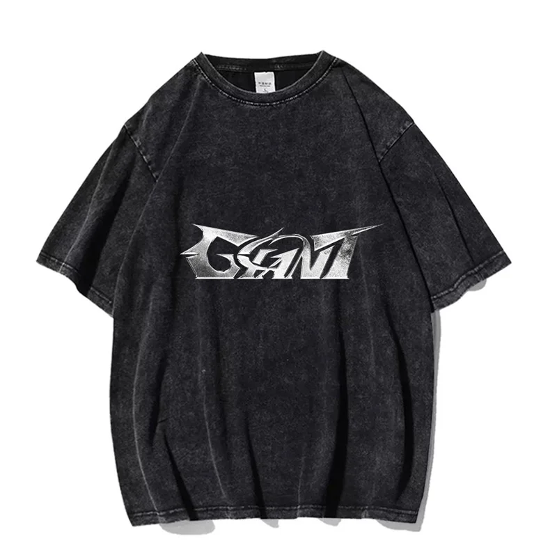 KPOP Album 2ND GIANT Fashion Washed T-shirt SeungMin HyunJin ChangBin LeeKnow HAN Cotton Printed Short Sleeved Fans Collect Gift