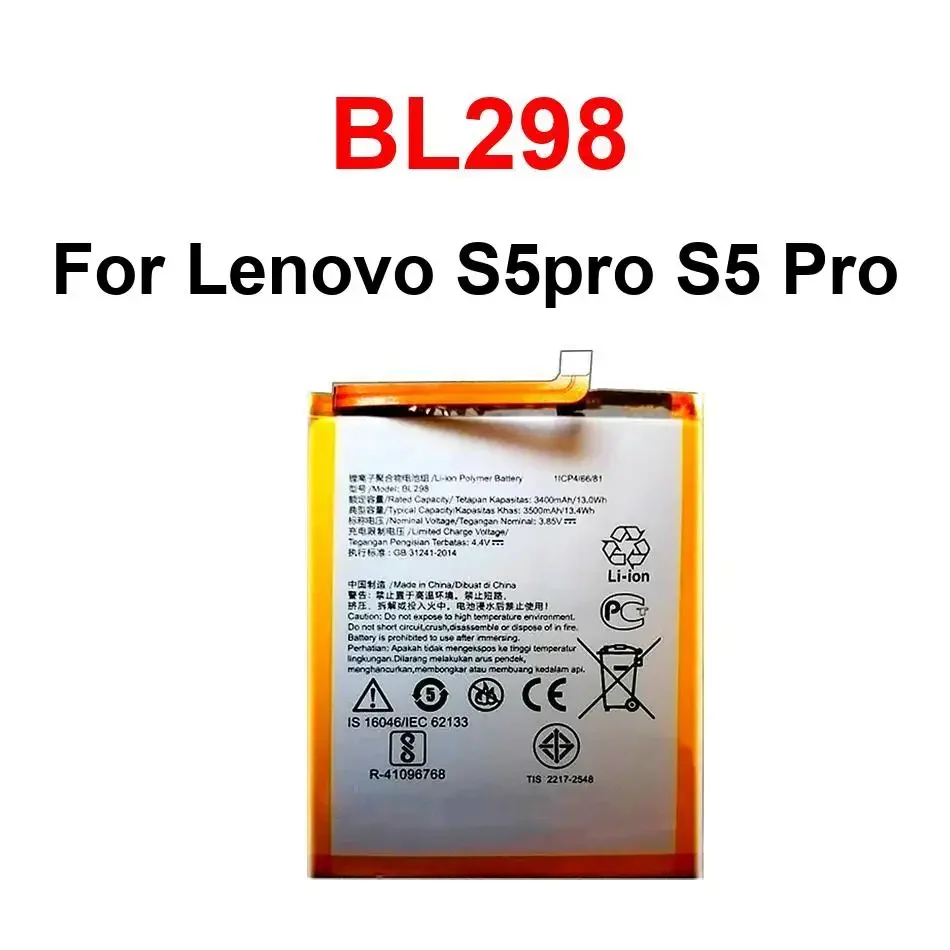 

BL298 Rechargeable Mobile Phone Battery For Lenovo S5pro S5 Pro Safety