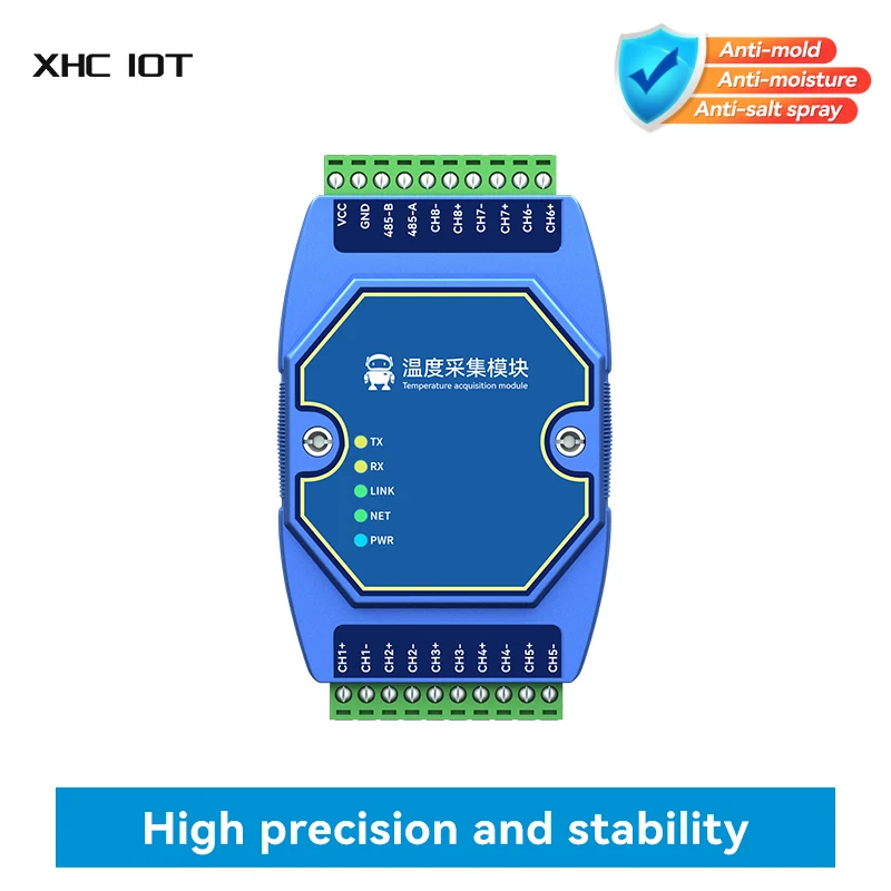 

8-полосный PT100 RTD модуль измерения температуры XHCIOT ME31-XDXX0800-485 RS485 Высокоточный модуль с поддержкой Modbus DC 8 ~ 28 В
