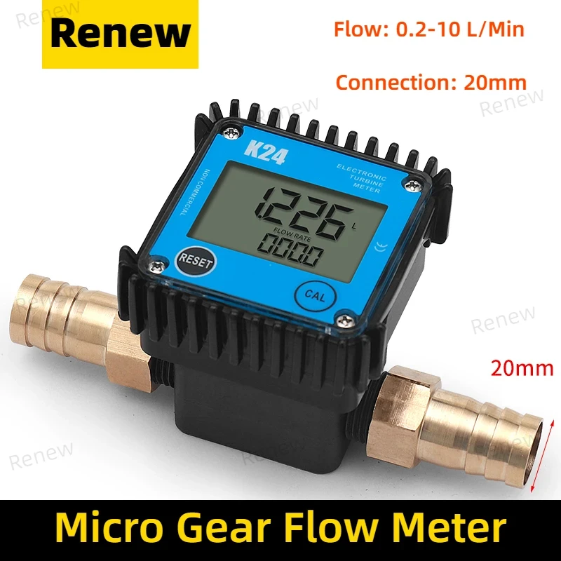 High-precision Turbine Flow Meter Water Diesel Gasoline Methanol Kerosene Liquid Flow Meter Electronic Digital Display Meter