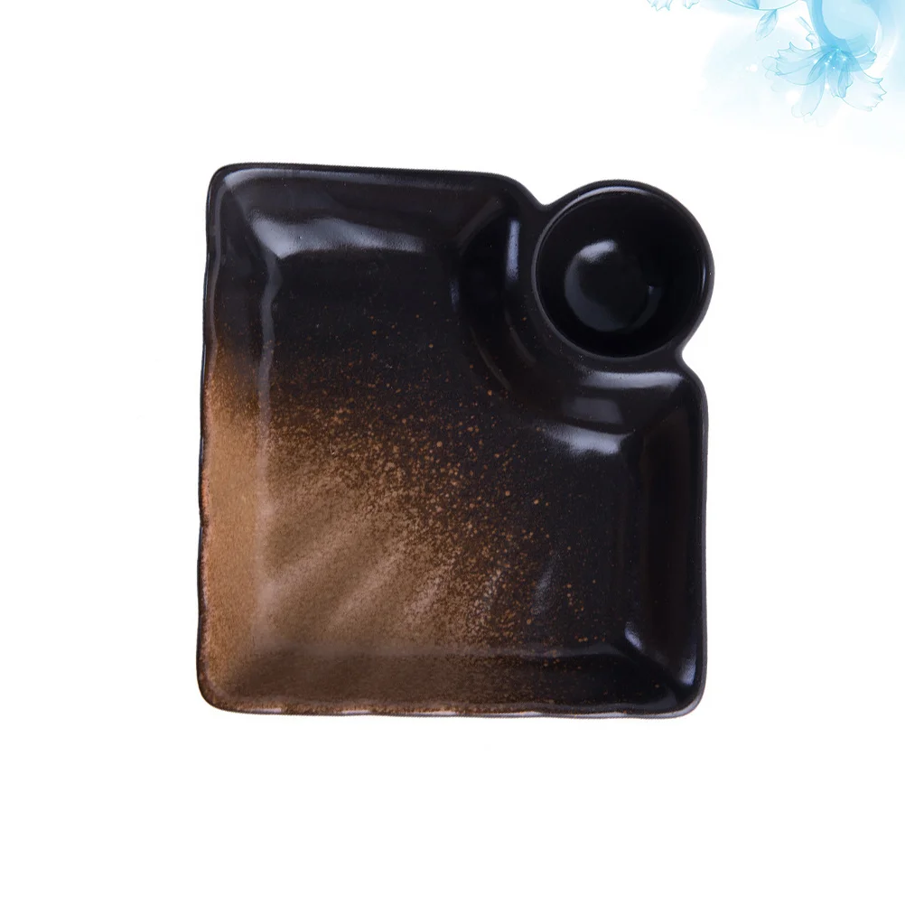 

Creative Ceramic Sauce Dish Black Brown Delicate Seasoning Dish Saucer for Home Restaurant Dipping Bowl Appetizer Plates