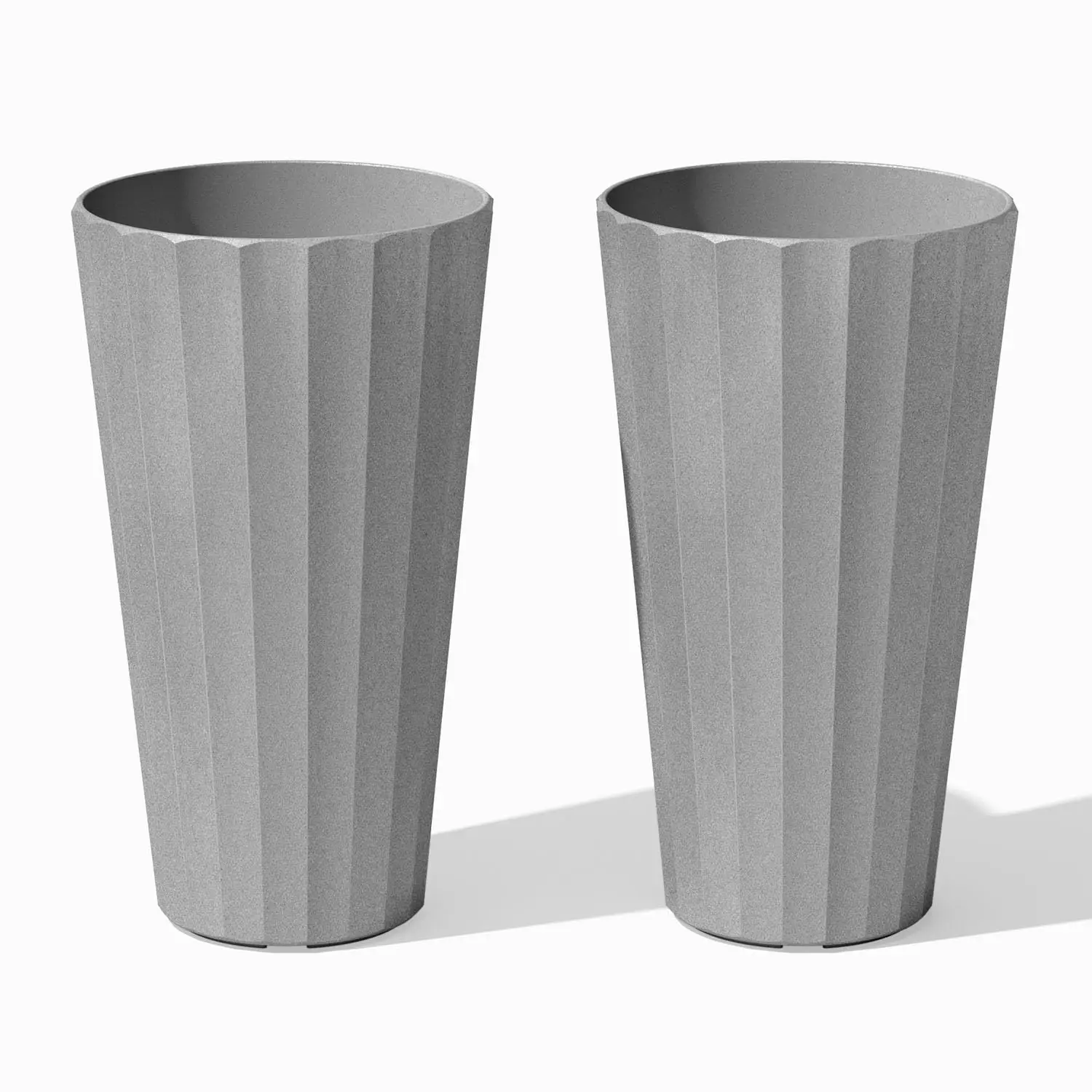 Column Series Tall Planter - Tapered Outdoor Planter with Shelf, Customized