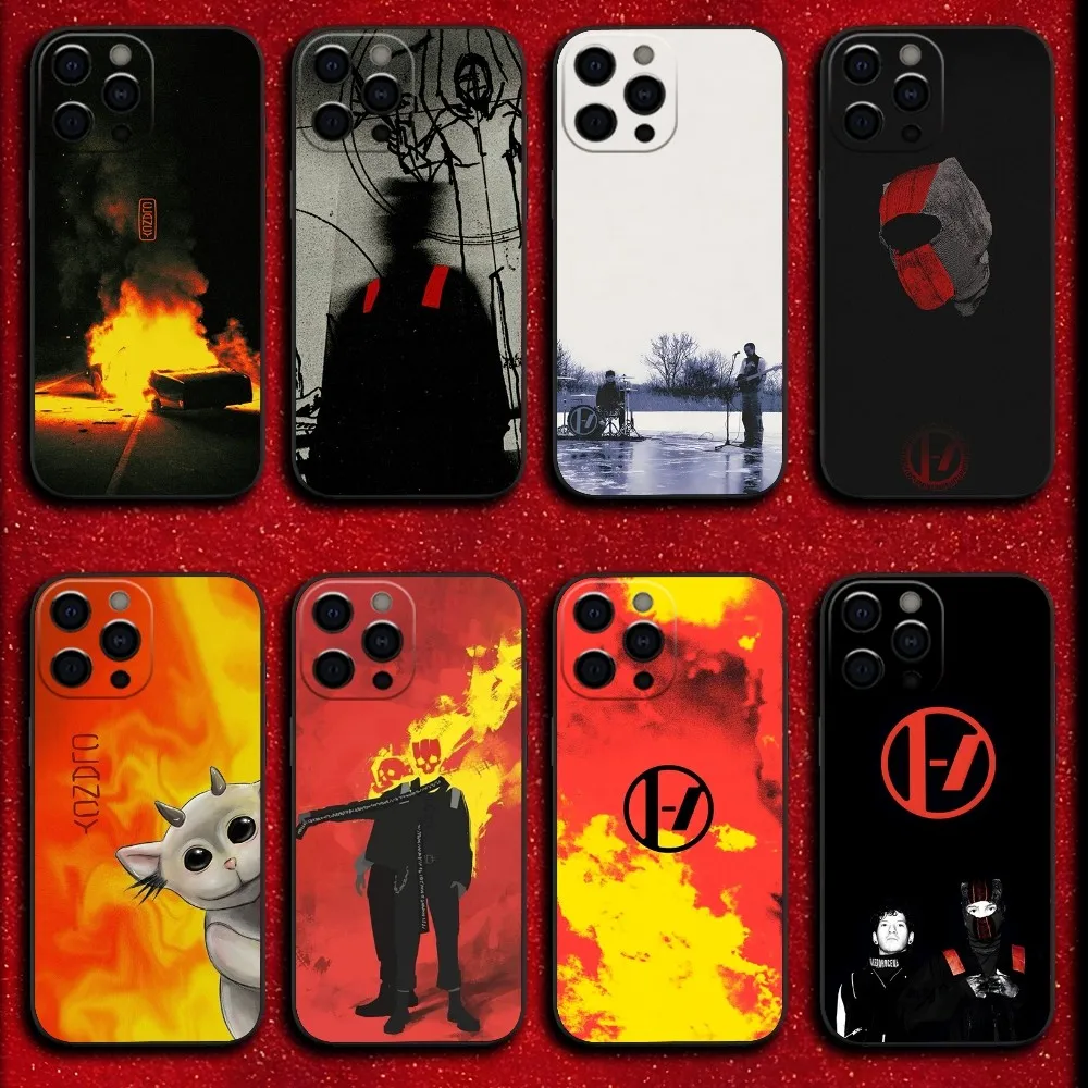 T-Twenty One Pilots Phone Case For iPhone 16,15,14,13,12,11,Pro,X,XS,Max,XR,Plus,Mini Soft Black Cover