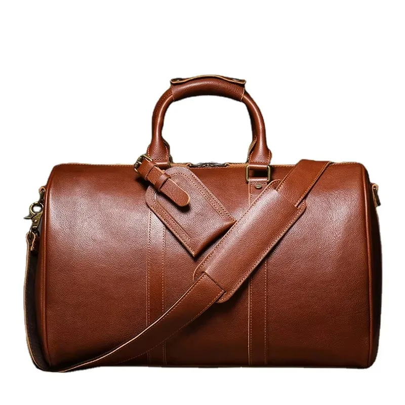 Large Capacity Gym Sports Leather Duffel Bag Portable Lightweight Waterproof Sports Fitness Handbag