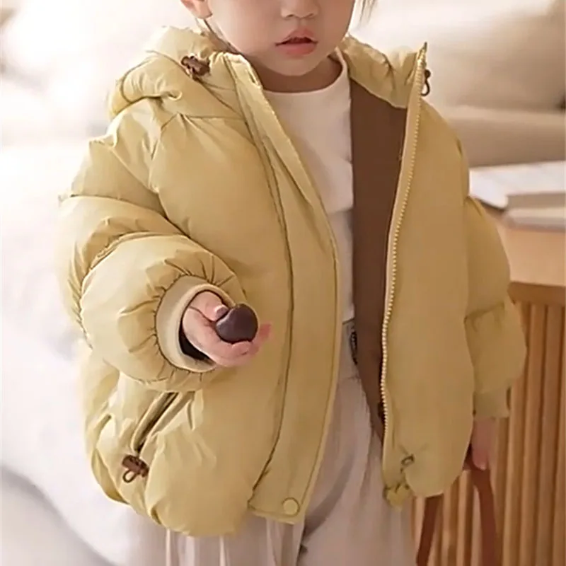 2024 New Boys Jacket Autumn Winter Kids Clothes Girls Padded Thickened Outerwear Infant Baby Warm Cotton Coat For 1-6 Years