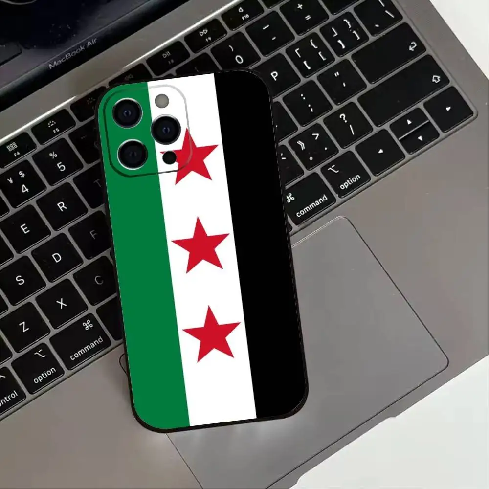 حافظة هاتف A-Ahmed al-sharaa S-Syrian FlagS لهاتف iPhone 17,16,15,14,13,12,11 Plus,Pro Max,XS,غطاء أسود من السيليكون الناعم