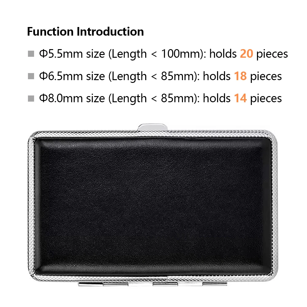 WITUSE WX Cigarette Case Brown Cigarette Box Case Holder Metal Leather Holds 12/14/18/20 Cigarettes