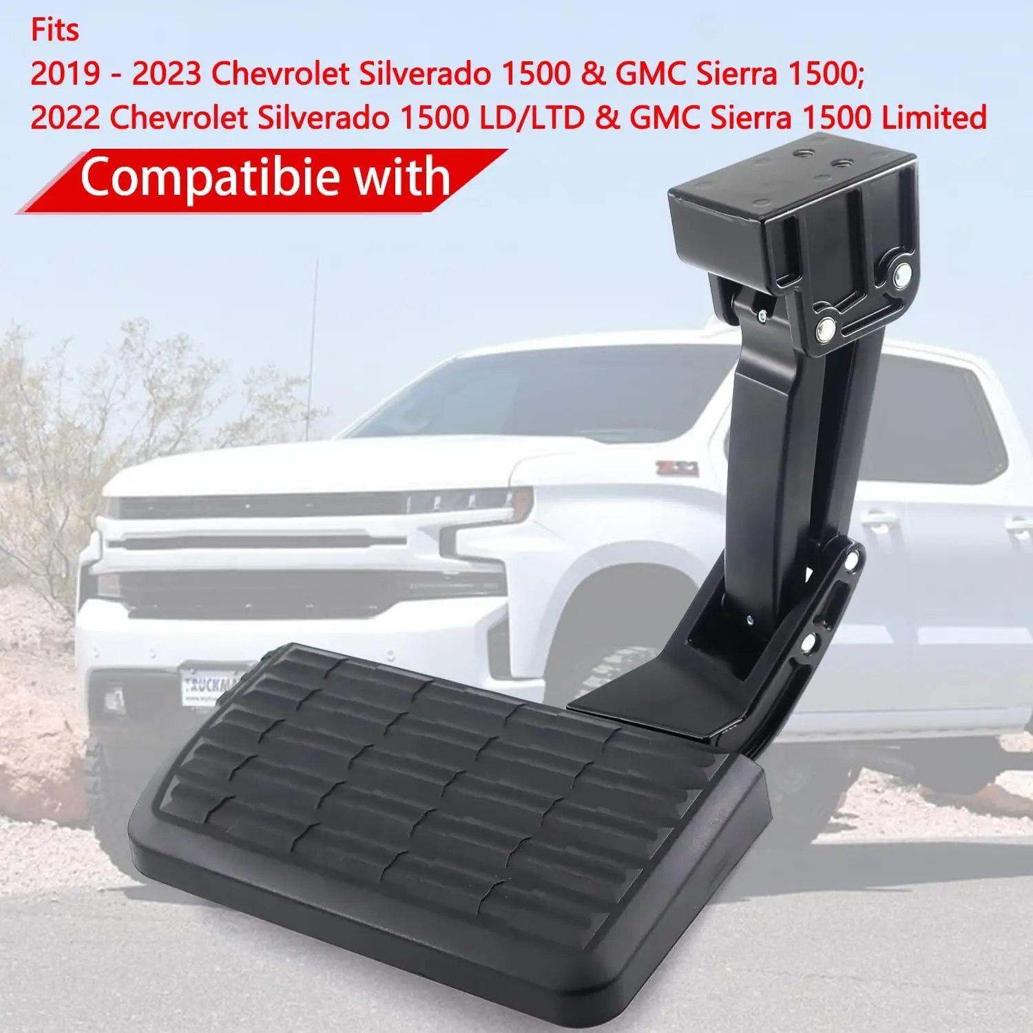 Rear Bed Step for 2019 -2023 Chevrolet Silverado 1500 & GMC Sierra 1500 Retractable Bumper Tailgate Step 75323-01A