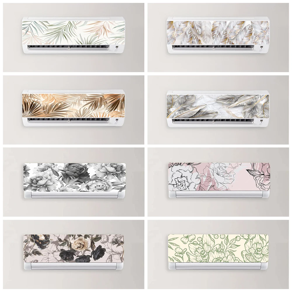 

Retro Flower Plants Watercolor Painting Mural Decals for Air Conditioner Decoration Peel and Stick Air Conditioning Art Sticker