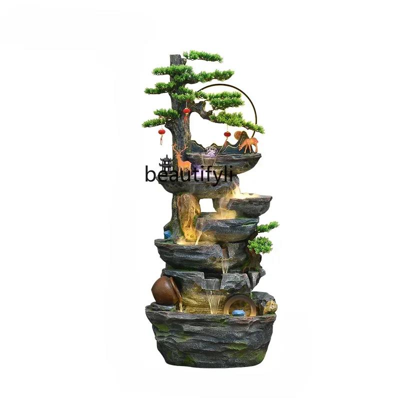 K18 A26 Large Floor Artificial Mountain and Fountain Decoration Living Room Office Fortune Decoration Mountain 2