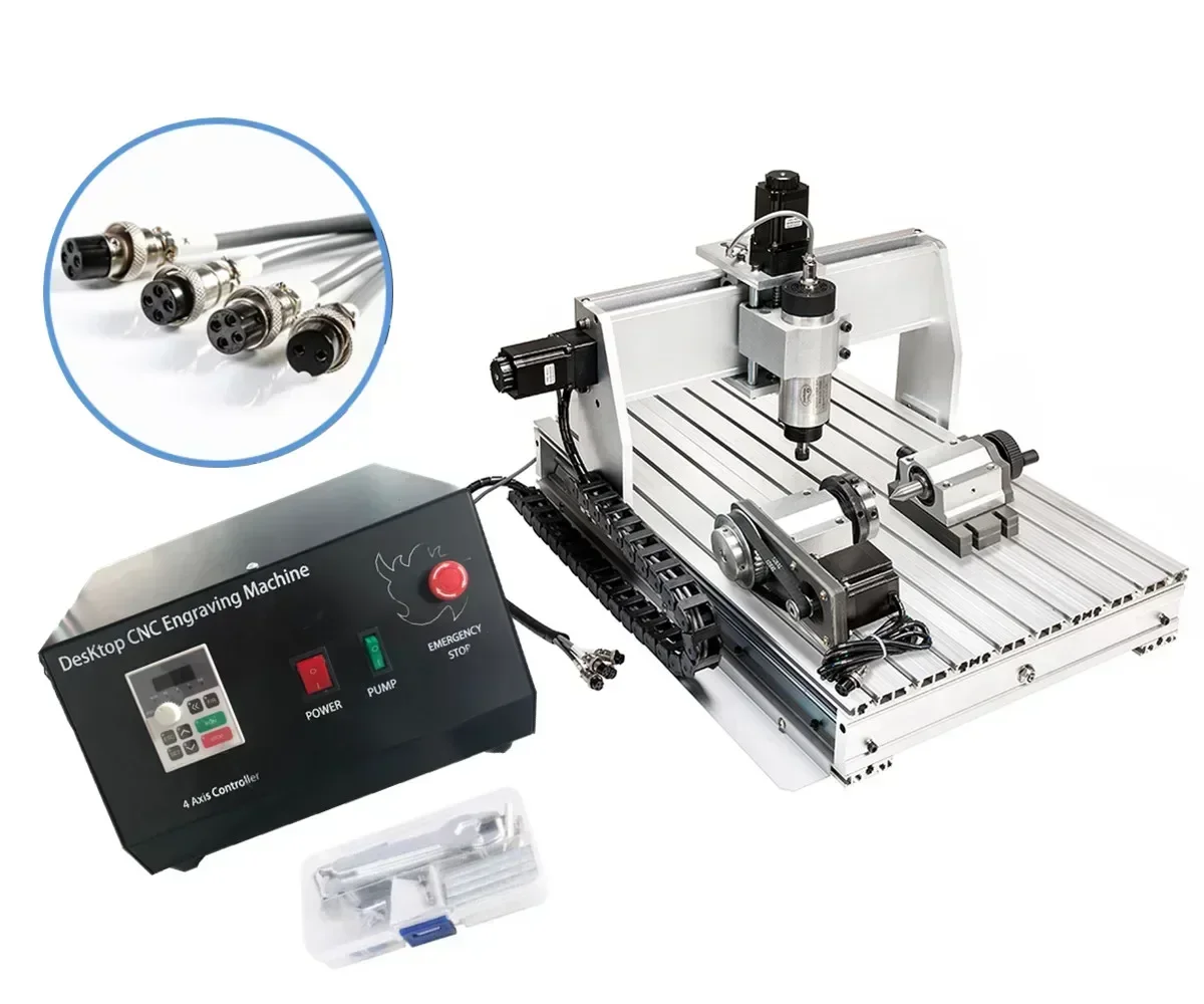

CNC 6040 4 Axis 800W/1500W/2200W Spindle Motor Mach 3 Software Mini Desktop Cnc Machine