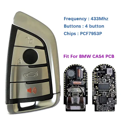 CN 006079 애프터마켓 스마트 원격 키 검정색 PCB OM-F434 PCF7953P 칩 434MHZ BMW CAS4 FEM용 한국 시장 CN 006079 애프터마켓 스마트 원격 키 검정색 PCB OM-F434 PCF7953P 칩 434MHZ BMW CAS4 FEM용 한국 시장