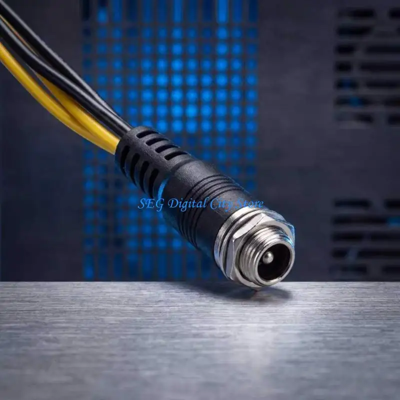 U75B Heavy Duty DC5525 to 6Pin 6+2PIN PCIe Power Extension Cable with Reinforced Connectors for Computer and Server