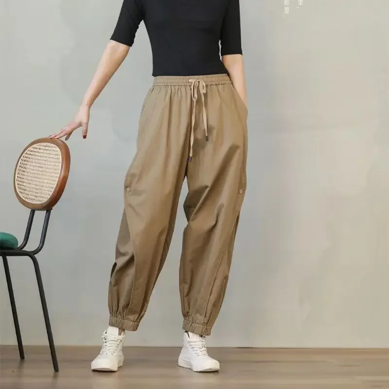 

Autumn Winter Loose Casual Cotton Lantern Pants Women Style All-match Trousers Ladies Streetwear Popularity Bloomers U511