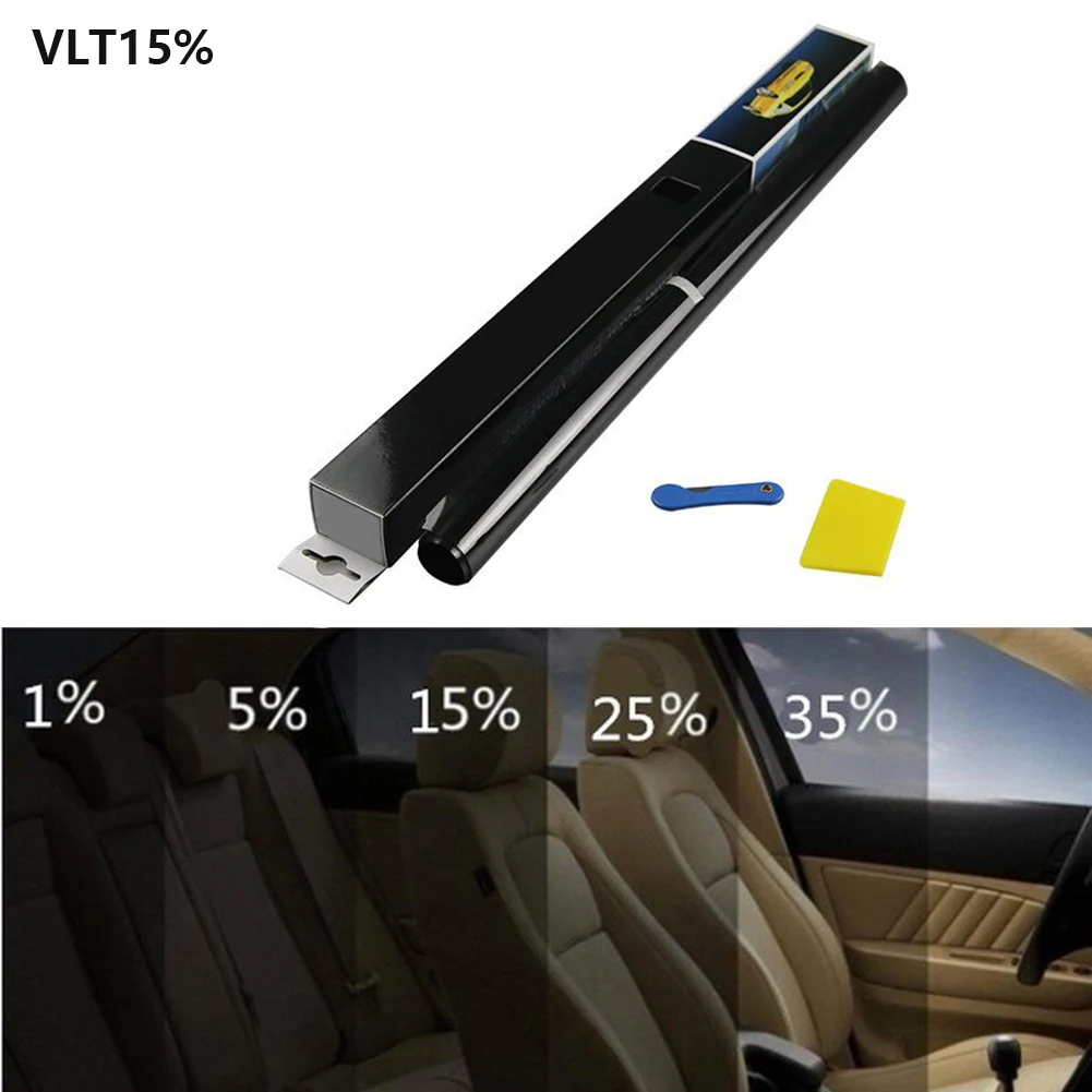 1 Roll 50cmx3m 15 Percent VLT Window Tint Film Glass Sticker Sun Shade Film For Car UV Protector Foils Sticker Film