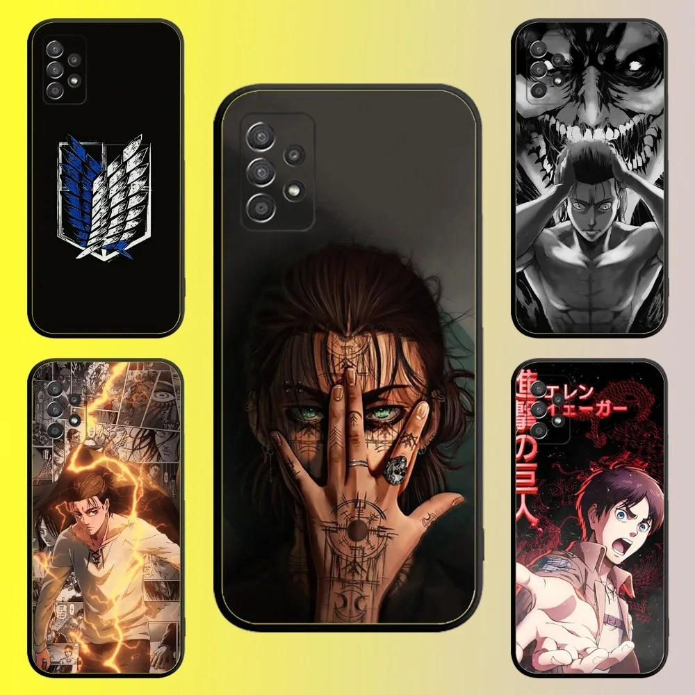 Eren Yeager Phone Case For Samsung Galaxy A13,A21s,A22,A31,A32,A52,A53,A71,A80,A91 Soft Black Shell